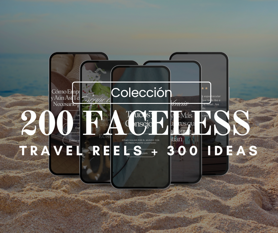 200 Reels para Viajes, 200 Travel Faceless Reels, Faceless para Viajes , Reels para Emprendedoras de Viajes...